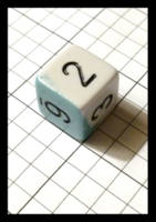 Dice : Dice - 6D - Chessex Half and Half Blue and White with Black Numerals - Gen Con Aug 2012